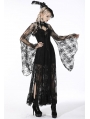 Black Gothic Lace Bell Sleeves Cape for Women