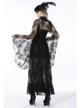 Black Gothic Lace Bell Sleeves Cape for Women