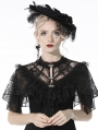 Black Retro Gothic Short Lace Cape for Women