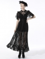 Black Retro Gothic Short Lace Cape for Women