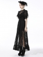 Black Retro Gothic Short Lace Cape for Women