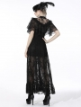 Black Retro Gothic Short Lace Cape for Women