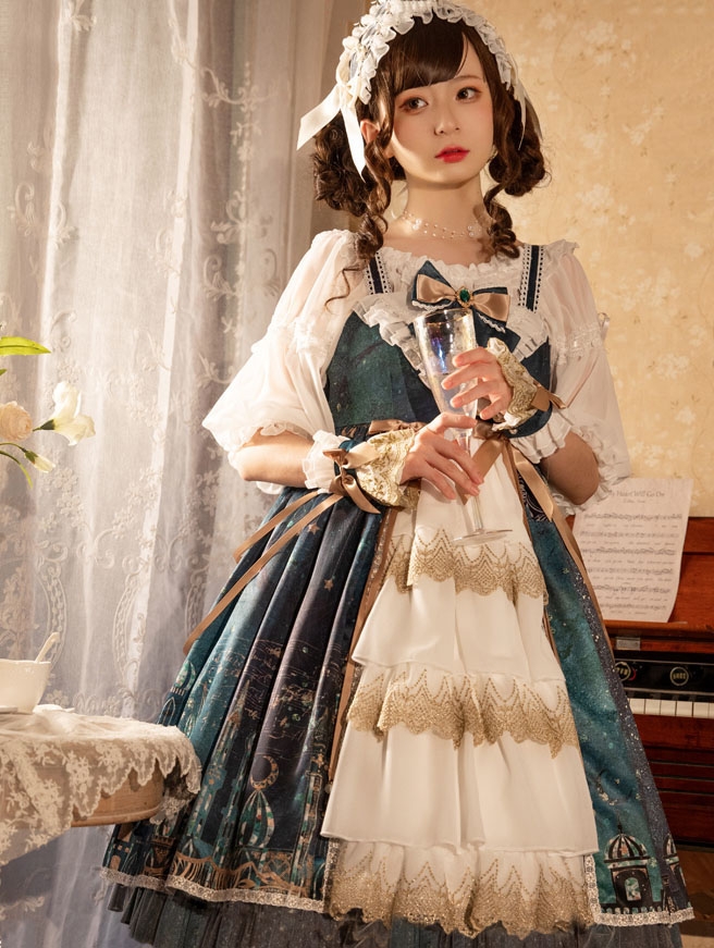 Night of the Magic Lamp Blue Sweet Lolita JSK Dress