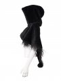 Black Gothic Feather Hooded Short Cape for Women