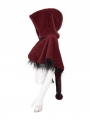 Red Gothic Feather Hooded Short Cape for Women