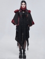 Black and Red Gothic Faux Fur Warm Collar for Women