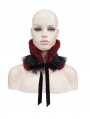 Black and Red Gothic Faux Fur Warm Collar for Women