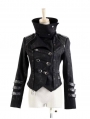 Black Long to Short Gothic Military Trench Coat for Women and Men