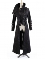 Black Long to Short Gothic Military Trench Coat for Women and Men