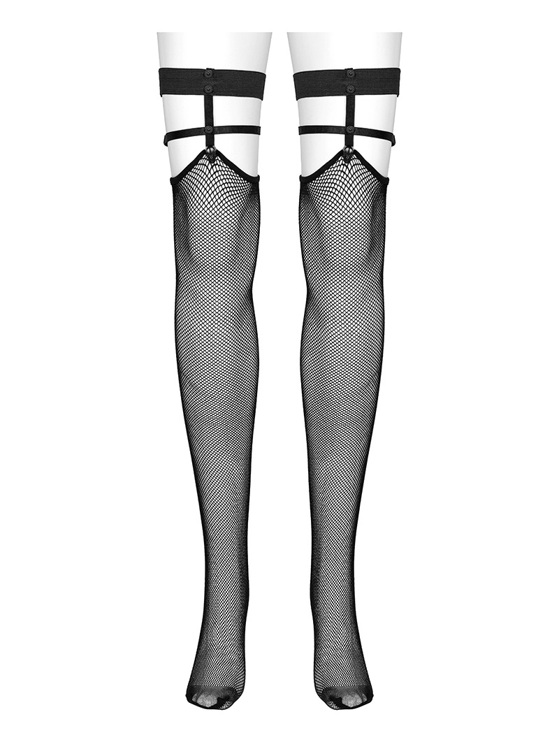 Black Gothic Punk Skull Hot Girl Knee Length Gauze Tights