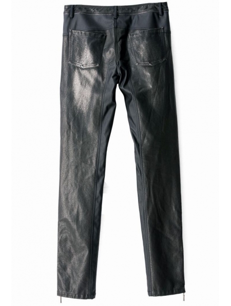Black Leather Gothic Punk Pants for Men - Devilnight.co.uk