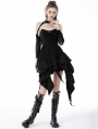 Black Gothic Irregular Frilly Short Party Dress