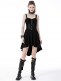 Black Gothic Punk Rebel Girl High Low Dress