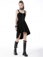 Black Gothic Punk Rebel Girl High Low Dress