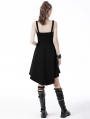 Black Gothic Punk Rebel Girl High Low Dress