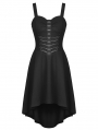 Black Gothic Punk Rebel Girl High Low Dress