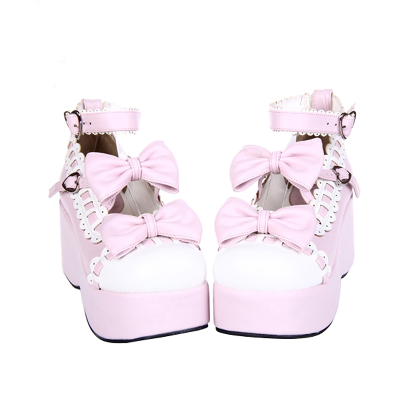 Dreamy Pink Bow Sweet Lolita Platform Shoes