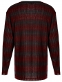 Black and Red Gothic Punk Daily Wear Loose Stripe Sweater for Men