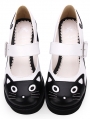 Black Cat Pattern Sweet Lolita Platform Shoes