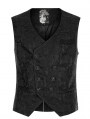 Black Vintage Gorgeous Double Breasted Jacquard Gothic Vest for Men