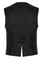 Black Vintage Gorgeous Double Breasted Jacquard Gothic Vest for Men