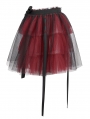 Black and Red Gothic Short Tiered Puffy Tulle Skirt