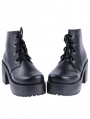 Black Gothic Lolita High Heel Ankle Boots