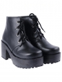 Black Gothic Lolita High Heel Ankle Boots