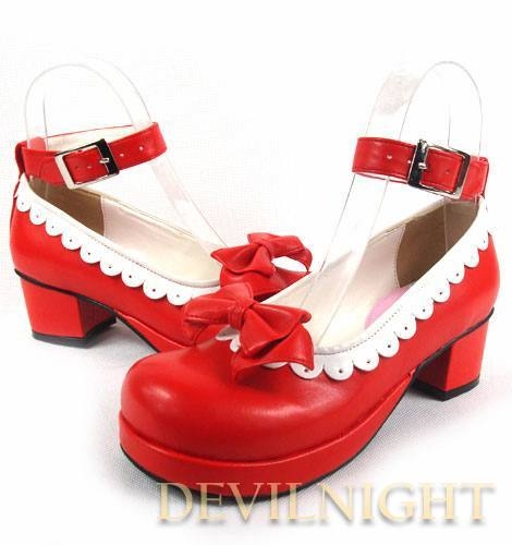 Red Middle Heel Girl Style Sweet Lolita Shoes